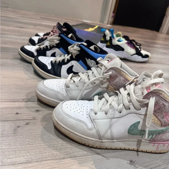 Jordan Women's Sneakers - Black, White, Pink - Picture 3 of 7